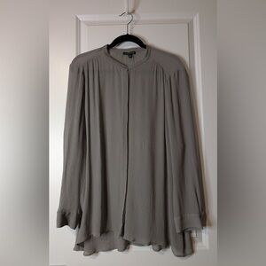 Eileen Fisher Women’s Silk Gauze Button Down Tunic Gray Size Medium